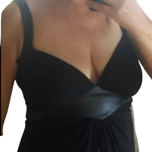 Carmim Osklen size M/L prom dress Brazil designer sexy maxi dress leather trim - Picture 3 of 13